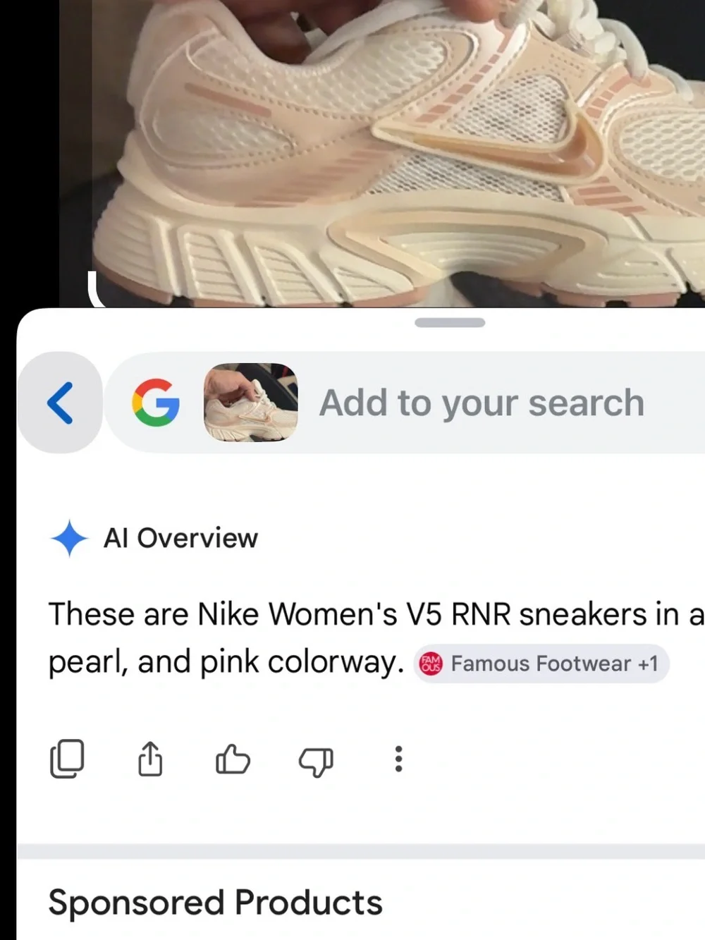 Nike Women’s Pale Pink and White Mesh Sneakers v4